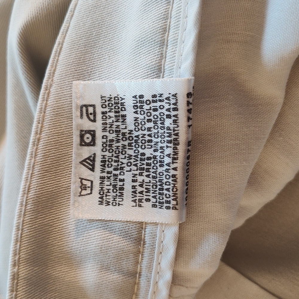 Lee Khaki Crop Pants Size 16 P Straight Leg Flat Front Casual Office Classic - Picture 6 of 13